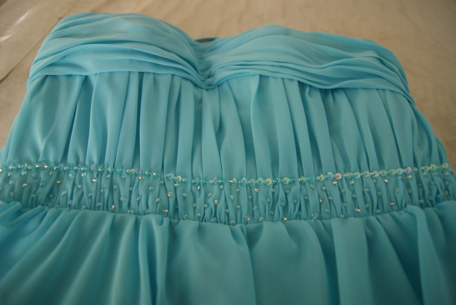 pool blue chiffon bridesmaid dress